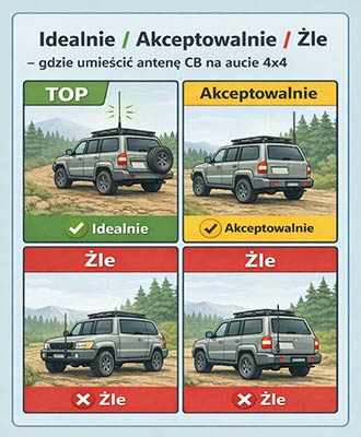 Przykładowe rozmieszczenie anten